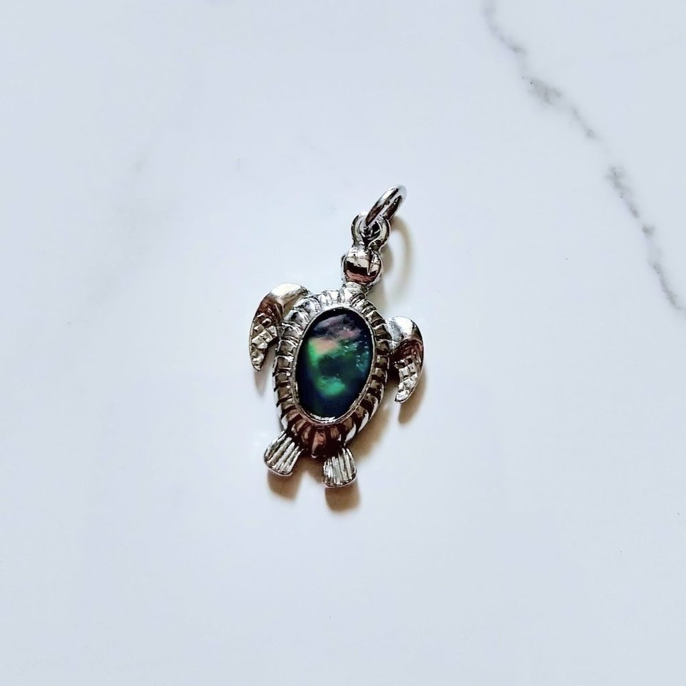 Abalone & Silver Sea Turtle Pendant